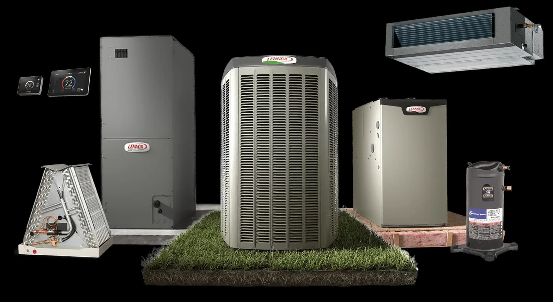 HVAC system diagram showing all major components in a home