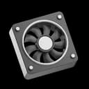 Infographic showing the condenser fan motor location and airflow direction