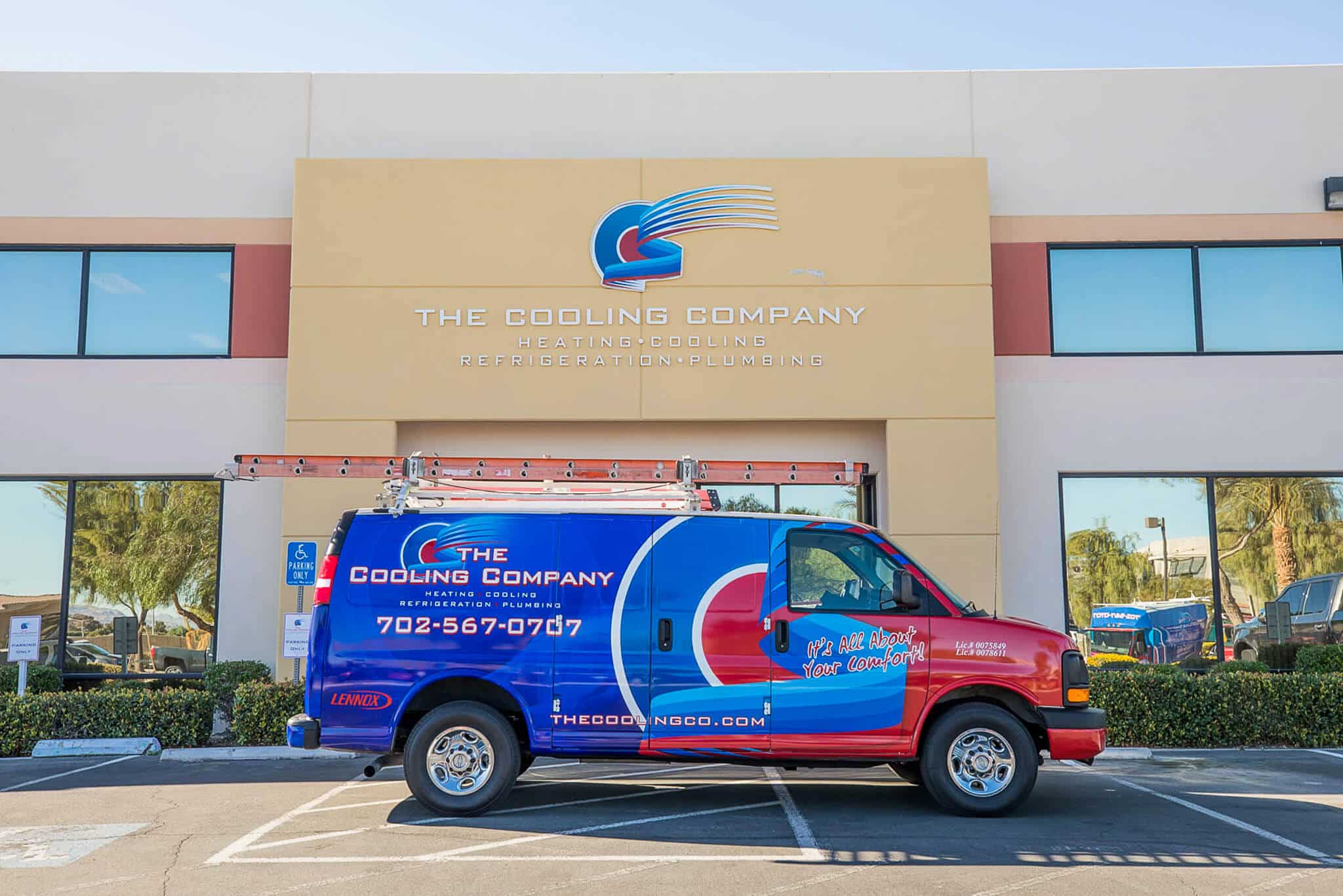 The Cooling Company headquarters and branded service van in Las Vegas